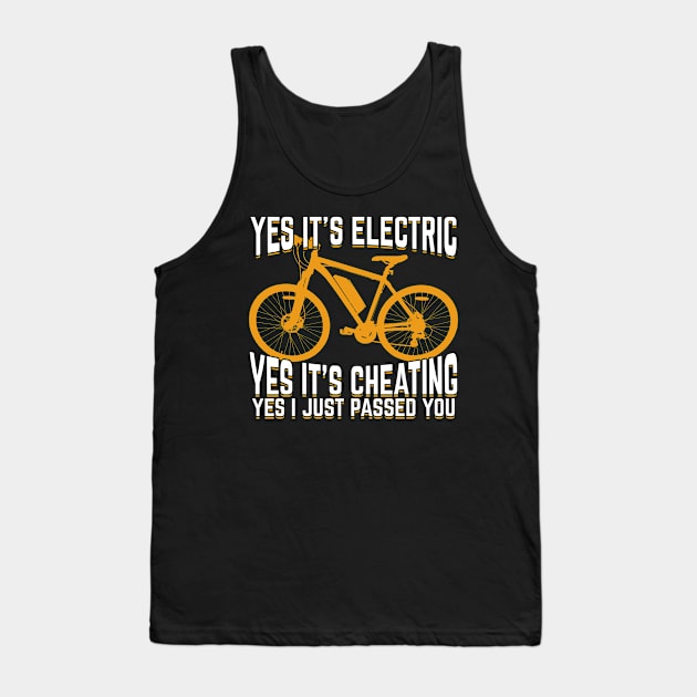 Electric Mountainbike E-Bike Bicycle Cyclist Gift Tank Top by Dolde08